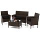 Costway 4-Piece Metal Patio Conversation Set with CushionGuard Black HCST01304