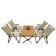 Unbranded 5-Piece Natural Metal Outdoor Dining Set of Foldable Table with X-Typed Legs&4 Chairs with Armrests for Indoor, Outdoor HL-D0102HGJF2G-