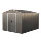 Unbranded 8 ft. W x 10 ft. D Outdoor Grey Metal Storage Shed with Lockable and Floor Base (80 sq. ft.) SS-00013KPO