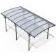 Jinseed 19 ft. x 10 ft. Grey Durable Metal Aluminum Polycarbonate Arch Roof Carport for Driveway and Outdoor Parking Protection L02313A1