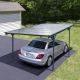 Jinseed 10 ft. x 16 ft. Grey Carport With Heavy-Duty Metal, Aluminum Pitched-Roof, Polycarbonate Panel for Cars Boats and Shade L02314A1
