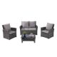 Sudzendf 4 Pieces Outdoor Patio Furniture Sets Garden Rattan Chair Wicker Set with Gray Cushions 2024-4-19-3