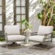 PEAK HOME FURNISHINGS Lamando 2-Piece Aluminum Patio Outdoor Swivel Lounge Chair Set with Light Mixed Gray Cushions 970458T-HB