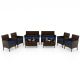 Costway 8-Piece Metal Patio Conversation Set with CushionGuard Navy HCST01438
