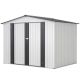 Unbranded 8 ft. D x 6 ft. W Metal Outdoor Storage Shed with 2-Lockable Doors, Suitable for backyard Coverage Area 48 sq. ft. White ZW-W2505P163543