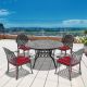 Willit Isabella Black 5-Piece Cast Aluminum Outdoor Dining Set with Round Table and Dining Chairs with Random Color Cushion SL-6008CZ4&1123