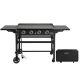 Royal Gourmet 35 in. Flat Top Gas Griddle with A Griddle Cover, 4-Burner Propane Gas Grill Griddle, 52,000 BTU, Black GB4001C-N