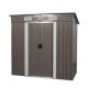 Unbranded 6 ft. W x 3.57 ft. D Metal Shed with 2 Sliding Doors, Floor Base and Padlock for Tools, Garbage Bins (21.42 sq. ft.) SD-7424GY