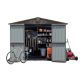Unbranded 8.2 ft. W x 6.2 ft. D Brown Outdoor Metal Storage Shed, Garden Storage House w/Lockable Double Door & Vents(50sq. ft.) SS-9S00039WE