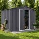 Daheat Agix 8 ft. W x 6 ft. Metal Outdoor Storage Tool Sheds 48 sq. ft. Storage House with Sliding Doors and Air Vent PW-SS035