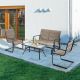 Liviza 4-Piece Metal Patio Conversation Seating Set TDS10093WL-CF