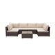 Sudzendf 7-Piece Wicker Patio Furniture Set, Outdoor Sectional Sofa Set All Weather Patio Furniture Set with Beige Cushions 2024-5-7-2