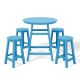 WESTIN OUTDOOR Laguna 5-Piece Counter Height HDPE Plastic Outdoor Patio Round High Top Bistro Dining Set in Pacific Blue OP7027-PB
