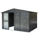 Unbranded 10 ft. D x 8 ft. W Outdoor Metal Garden Storage Shed for Backyard Lawn with Lockable Door Coverage Area 80 sq. ft. Black ZW-W1859S00032