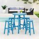 WESTIN OUTDOOR Laguna 5-Piece Bar Height HDPE Plastic Outdoor Patio Round High Top Bistro Dining Set in Pacific Blue OP7028-PB
