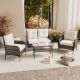 EAGLE PEAK 4-Piece Wicker Patio Conversation Set with Cushion DCLS-P4-GRYBGE