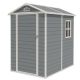 Tozey 6 ft. W x 4 ft. Marengo Gray Patio Resin Shed Extruded Plastic Outdoor Storage Shed with Window and Floor 24.4 sq. ft. T-PS23-0381-L4