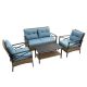 Sudzendf Brown 4-Pieces Outdoor Wicker Sofa Set, Patio Furniture sofa set, with Blue Cushions 2024-5-13-10