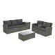 Sudzendf Gray 5-Piece Wicker Rattan Outdoor Sectional Sofa Set with Dark Gray Cushions 2024-5-14-7