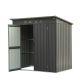 Unbranded 5 ft. x 3 ft. Outdoor Metal Storage Shed with Sloping Roof, Latches& Lockable Door, for Garden, Yard Black (15 sq. ft.) JX-W1859S00034