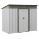 Unbranded 7 ft. W x 4 ft. D Outdoor Metal Tilt Storage Shed with Double Sliding Doors, Lawn, Covered Area 28 sq. ft. Silver ZW-P174113