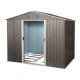 Unbranded 6 ft. x 8 ft. Outdoor Metal Storage Shed with Floor Base, Gray (48 sq. ft.) H2PH039OT030