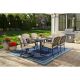 Hampton Bay Laurel Oaks 7-Piece Dark Brown Steel Outdoor Patio Dining Set with CushionGuard Putty Cushions 525.0207.000
