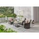 Hampton Bay Chasewood Brown 4-Piece Wicker Patio Conversation Set with CushionGuard Biscuit Putty Cushions 505.105E.000