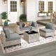 XIZZI Apollo 5-Piece Wicker Outdoor Patio Conversation Seating Set with Dark Gray Cushions SKT205DRG