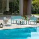 Werph Blue 5-Piece Resin Plastic Patio Conversation Deep Seating Set with 2 End Tables LSP5B