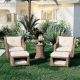 Xzkai 5-Piece Wicker Patio Conversation Set with CushionGuard Blue Cushions, Pet House, Retractable Side Tray, Cool Bar Cai-JJTZ-05