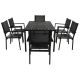 OLUMAT 7-Piece Metal Outdoor Dining Set with Rectangle Table and Elegant Chairs in Black FO-OCS-019