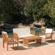 Unbranded Brown 4-Piece Acacia Wood Patio Conversation Set with Cushions 20059116