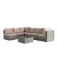 Zeus & Ruta Gray 7 Piece PE Wicker Outdoor Patio Sectional Set Couch with Coffee Table and Beige Cushion for Porch, Garden, Backyard XY-605