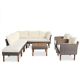 Sudzendf 9-Piece Wicker Patio Conversation Set, Sectional Sofa Set with Beige Cushion and Coffee Table KIKIO204335