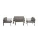 Xzkai 4-Piece Aluminum Patio Conversation Set with Cushion Guard Gray Cushion, Outdoor Rattan Modern Sofa Seating Group Cai-JJTZ-09