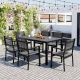 Xzkai 7-Piece Metal Outdoor Dining Set with Rectangle Table and Elegant Chairs in Gray Cai-JJTZ-25
