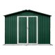 JimsMaison 8 ft. W x 6 ft. D Metal Shed with Vents and Lockable Doors (48 sq. ft.) XBSTSTG07GRN