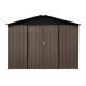 JimsMaison 10 ft. W x 12 ft. D Metal Shed with Double Door (120 sq. ft.) XBSTSTG10BRO