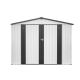 Unbranded 6 ft. W x 8 ft. D Galvanized Metal Outdoor Storage Shed with Double Doors, 4 Vents, Aluminum Frame in White (48 sq. ft.) SNPH030OT018