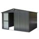 Tenleaf 10 ft. W x 8 ft. D Black Metal Steel Utility Tool Shed with Double Lockable Doors, Air Vents (80 sq. ft.) FCBF13-109