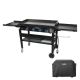 Razor 37 in. 4-Burner Portable Propane Gas Griddle Flat Top Grill in Black with Foldable Shelves and Cover BGC2241B2H