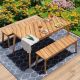 Cesicia Natural 3-Piece Wood Outdoor Dining Set with 2-Benches TSS13
