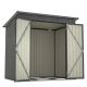 Unbranded 6 ft. x 4 ft. Outdoor Metal Storage Shed, All Weather, with Punched Vents for Garden, Backyard, Lawn, Black (22 sq. ft.) XY-W2505P173291