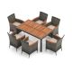 Liviza 7-Piece Wicker Outdoor Dining Set with Beige Cushions OUG68689C+