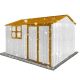 Unbranded 10 ft. W x 8 ft. D Metal Garden Sheds for Outdoor Storage with Double Door and Window in White and Yellow (80 sq. ft.) PH01228B011