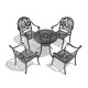 Unbranded 5-Piece Metal Outdoor Dining Set with Random Colors Cushions and 1.77 in. Umbrella Hole 123909044