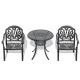 Runesay 3-Piece Set Of Cast Aluminum Patio Outdoor Dining Set with Random Colors Cushions and Black Frame 4FI0W0GW