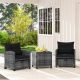 FORCLOVER 5-Piece Wicker Patio Conversation Set with 2 Ottomans and Black Cushions HYM-72144DK
