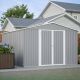 Thanaddo 10 ft. x 12 ft. Outdoor Metal Storage Shed (112 sq. ft.), Gray M10120029